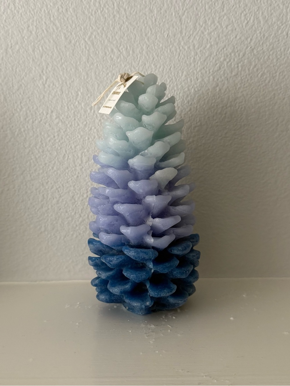 Anthropologie Ombré Pinecone Candle in Blue, Lavender & Mint